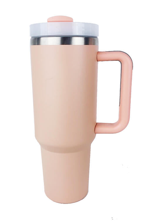 40oz Stainless Steel Tumbler with Handle and Straw